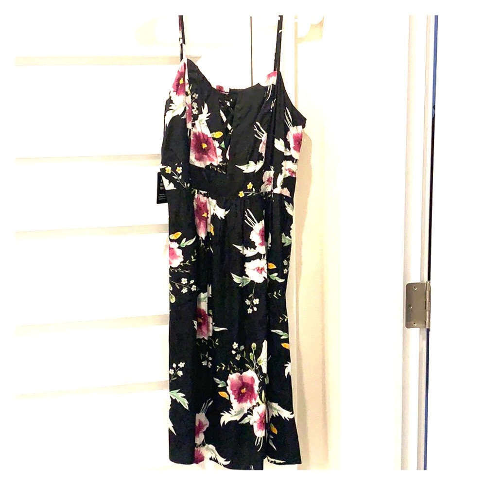 Express side slit dress with lace up front size L
